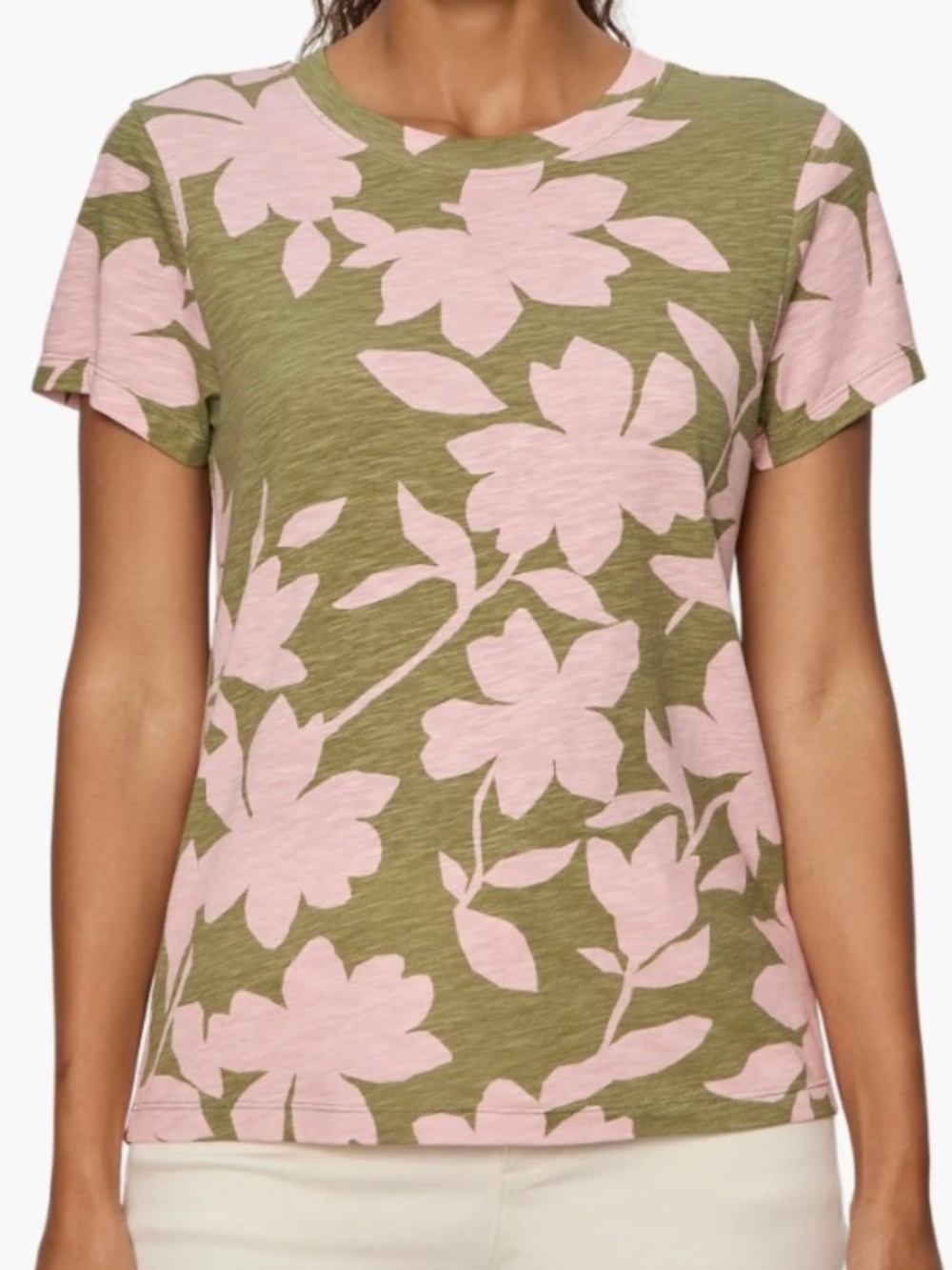 Sanctuary The Perfect Tee, green/pink Size SMALL,